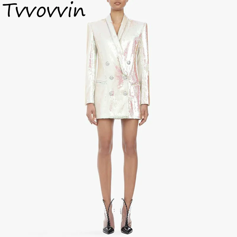 

Heavy Sequins Blazer Coat Female Slim V Neck Long Sleeve Women's Suit Large Size Elegant Fashion 2019 Spring New E321