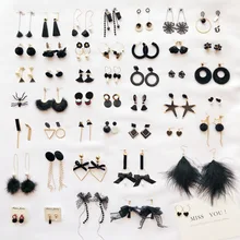 Серьги в геометрическом стиле с кисточками, женские традиционные Качественные серьги-капельки, модные женские кожаные черные серьги