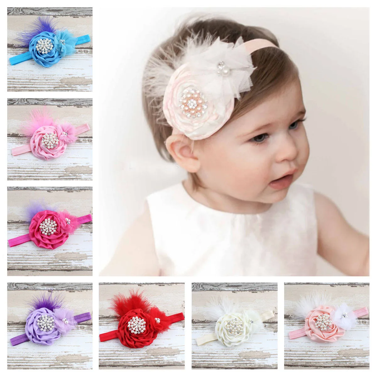 Bébé Fille Élastique Hairband Enfants Cheveux Bébé Fleur Bandeau Accessoires