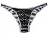 Men's Striped Briefs Stretchy Mesh Breathable Translucent U Convex Bikini Brief Pants 4