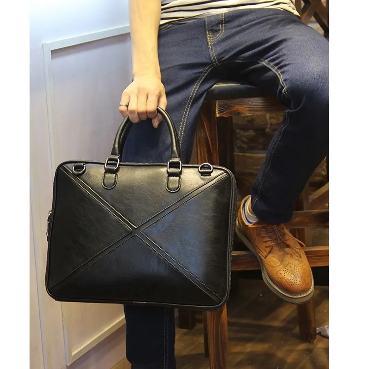 أسود كلاسيكي الرجال حقيبة الأعمال حقيبة يد الرجال Crossbody أكياس عالية الجودة بو الجلود حقيبة ظهر للاب توب الذكور بولسا Mochila أسود كلاسيكي الرجال حقيبة الأعمال حقيبة يد الرجال Crossbody أكياس عالية الجودة بو الجلود حقيبة ظهر للاب توب الذكور بولسا Mochila
