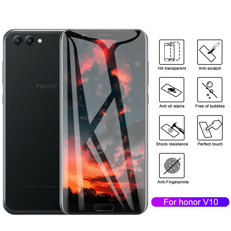 Защитное стекло для Huawei Honor 9 10 Nova 2 3 3i 3E 4 Y6 Y9 V9 V10 закаленное защитное экрана 0 26 мм 5D