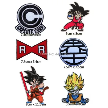 

Cartoon DragonBall GOKU, Capsule Corp, Red Ribbon Logo embroidered iron on patch, cartoon character clothing patch DIY wholesale