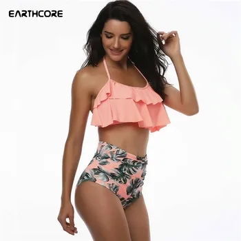 

Women Sexy Bikini Set Sexy High Waist Swimming Suit Dot Bordered Swimwear Women 2 Pieces Swimsuit Bathing Suit XL Biquini Beach