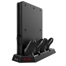 Вертикальная игровая консоль подставка для PS4 тонкая консоль вертикальная игровая консоль подставка Док-станция с двойной зарядной станцией дропшиппинг