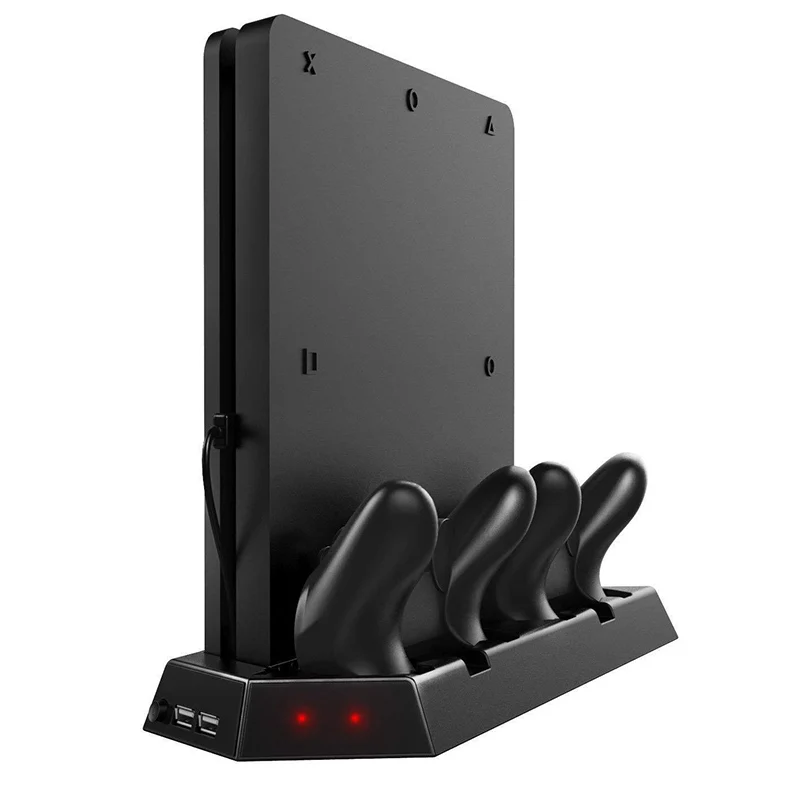 Vertical Game Console Stand for PS4 Slim Console Vertical Game Console Stand Dock with Dual Charging Station Dropshipping