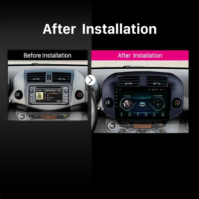Top Seicane Android 8.1 Radio for 2007-2011 Toyota RAV4 10.1" HD Touch Screen Bluetooth GPS Navigation USB WIFI Music SWC OBD 5