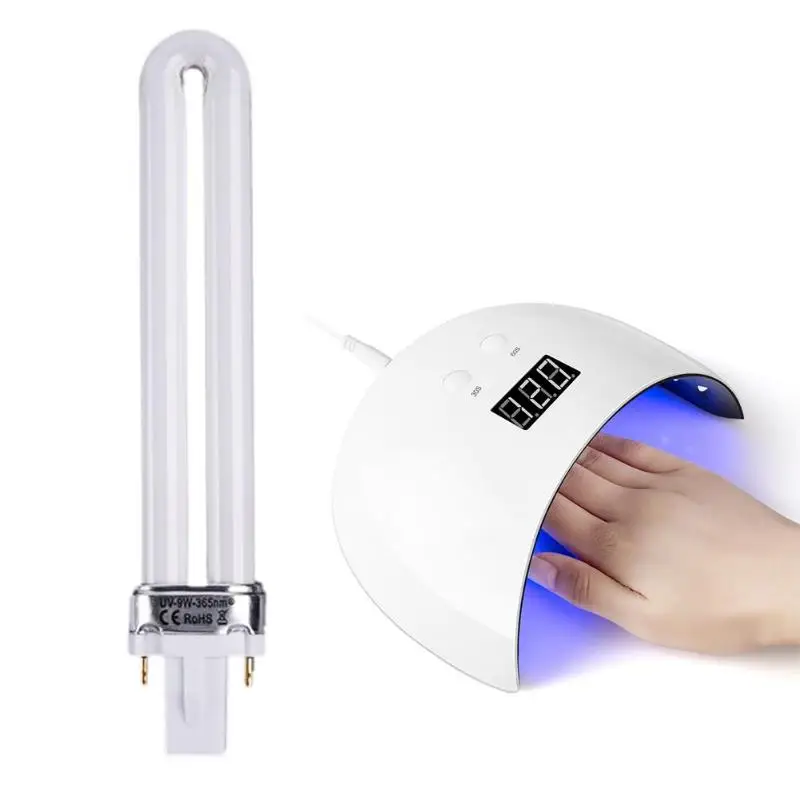 

1PC U Shape Hot UV Light Bulb Tube For UV Lamp Nail Dryer Replacement 9W Curing Lamp Bulbs For Nail Art Polish Dryer