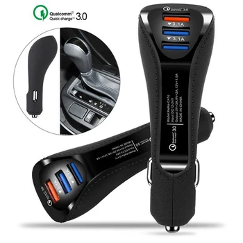 For iphone XR XS Max Portable 3.1A QC3.0 3 USB Ports Fast Rapid Car Charger Quick Charge Adapter For Huawei P20 P9 P10 lite pro