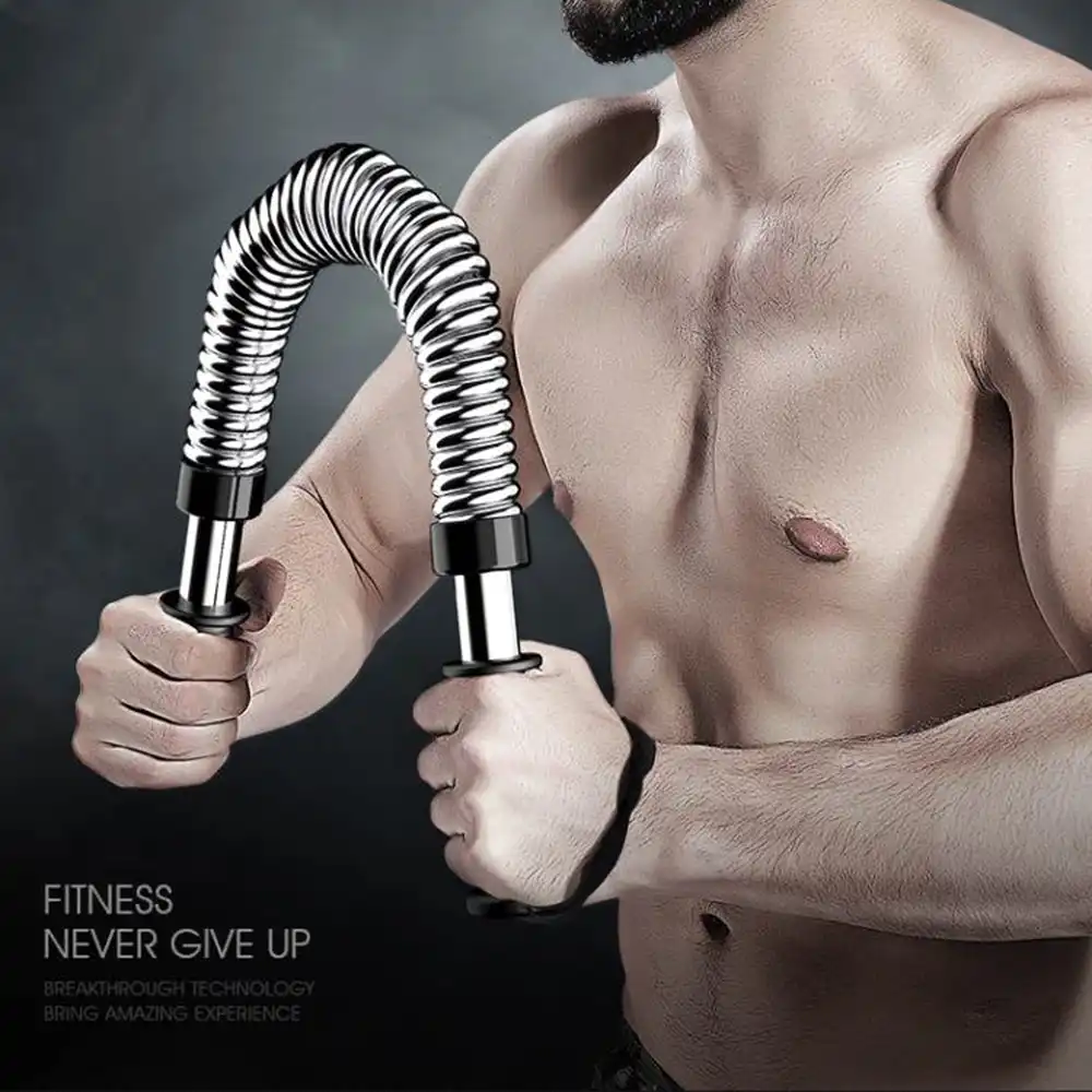 Power Twister Bar 20 Kilo to 60 Kilo Level Anti-Slip Grips Spring Coil Chest and arm Builder Ideal for Home Workout Fitness Resistance Equipment for Men Resistance Bands Bar