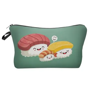 

Fashion Women Make up bags Female Snack Print Cosmetics bags Lip Eyes Print women's toiletry Storage Pouch 2019 sac a main femme