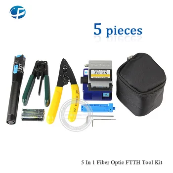

Fiber Optic FTTH Tool Kit 5 in 1 with 3-5MW Visual Fault Locator ,FC-6S Cleaver ,Stripper CFS-2 ,Plier For Miller,Fixed lenght