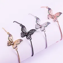 10 шт. Радужный CZ кубический циркон micro pave Butterflys соединитель браслет