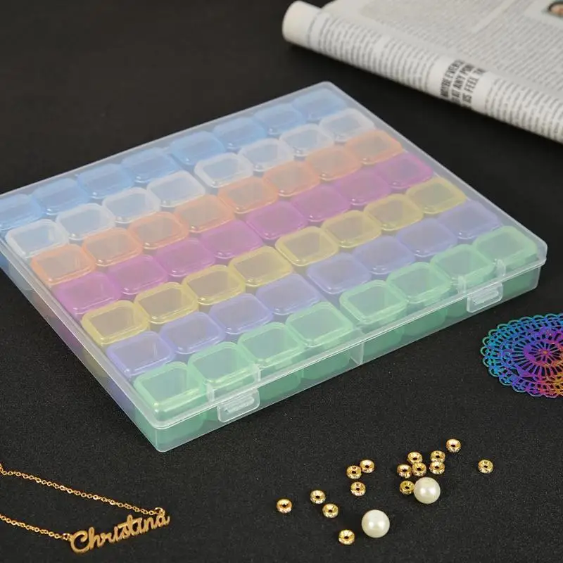 

56 Grids Diamond Accessories Organizer Storage Box Jewelry Case Diamond Crystal Bead Container Gadgets Storage Box