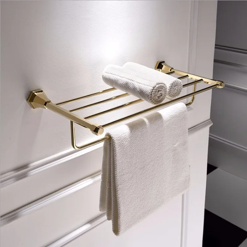 

European style copper towel rack set Golden bathroom toilet towel rack bathroom hardware accessories