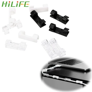 

HILIFE Solid Line Clamp USB Cord Clips Holder Organizer ABS 20pcs/lot Fixed Wire Cable Clips Wire Fixing Clamp Clip