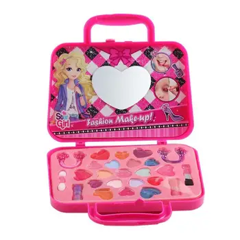 

Kids Make Up Toy Pretend Play Princess Pink Makeup Beauty Non-toxic Kit Heart Shape Makeup Kit for Kids Pretend Play Toys Gifts