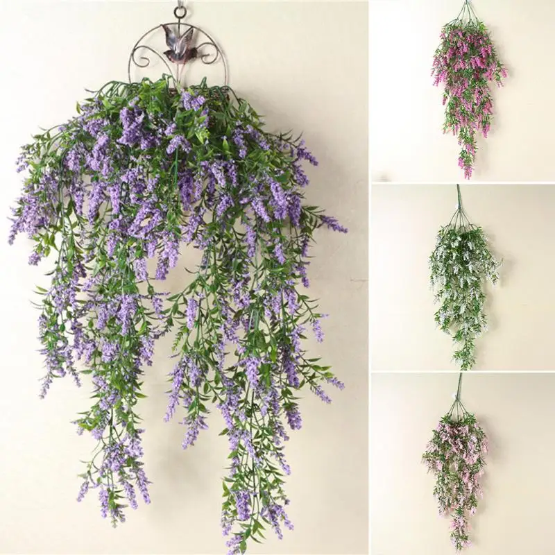 

Simulation Lavender Plants Flower Vine Wall Hanging Garland Artificial Ivy home party decoration