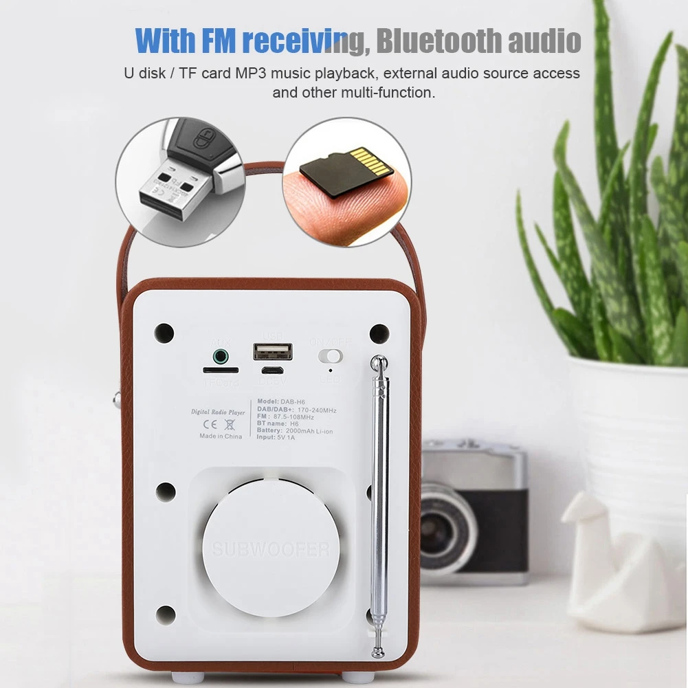 

Mini Portable DAB/DAB+ FM Wi-Fi Digital Internet Radio Bluetooth Wireless Speaker 2019 New