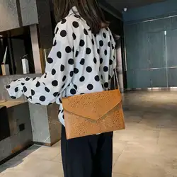 Дамы площади полые сцепления цепи Crossbody дамские туфли из pu искусственной кожи Вечеринка подвеска на сумку сумка