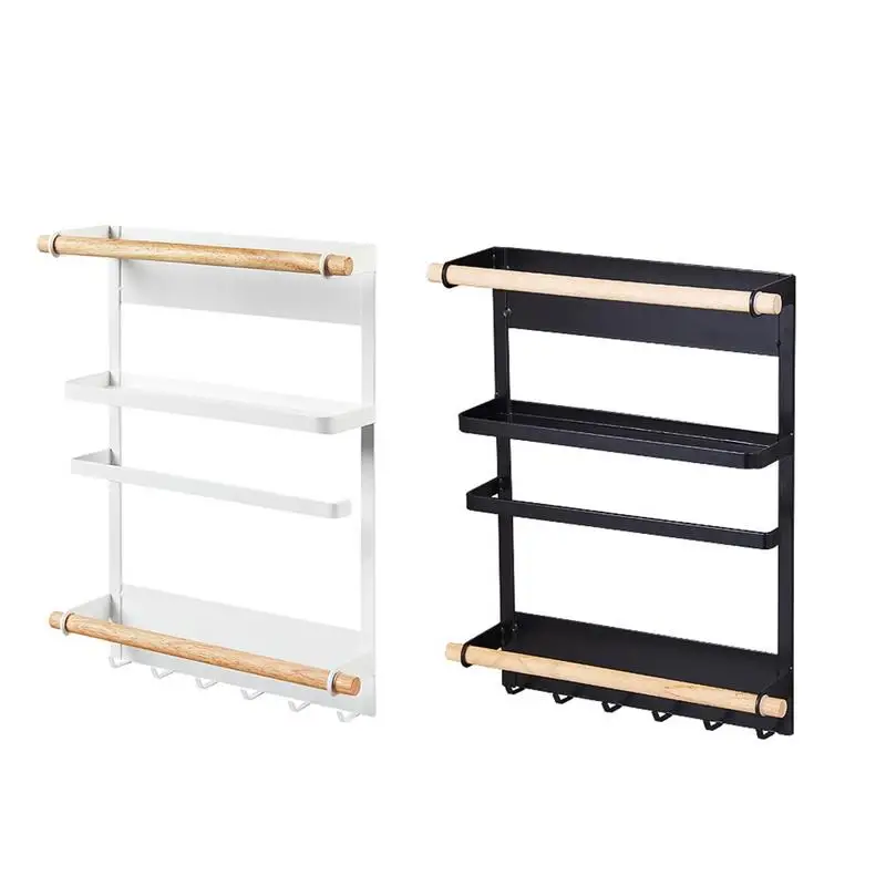 

Refrigerator Magnetic Shelf Storage Holders Towel Wall Cutlery Storage Debris Storage Hook Kitchen Multi Layer Storage Rack