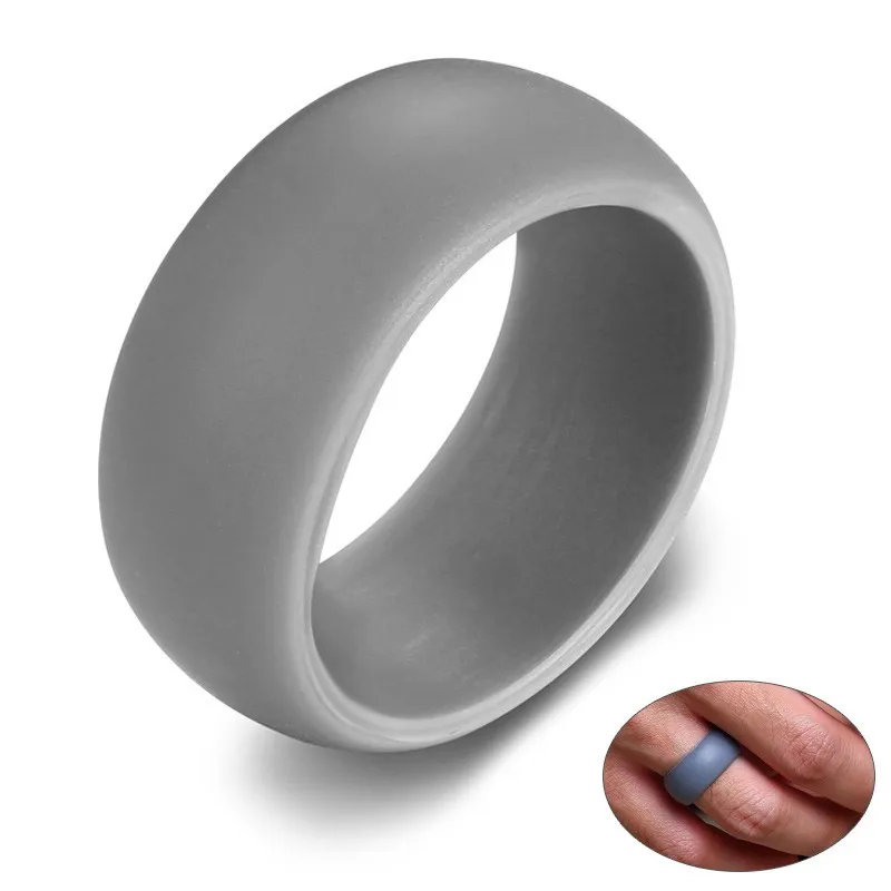 Vnox 9 мм широкие силиконовые кольца для мужчин резиновые обручальные кольца 4 цвета на выбор