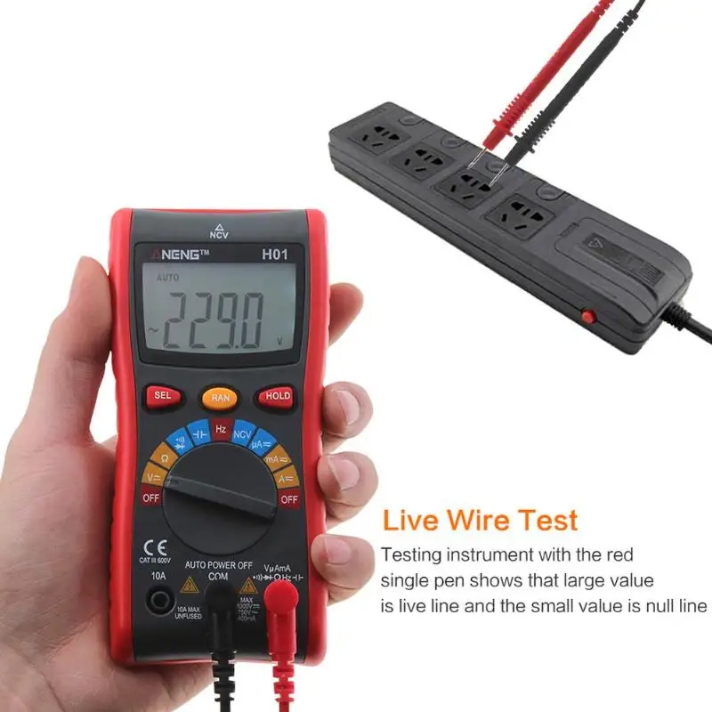 

H01 4000 Counts Auto Range Digital Multimeter Backlight AC/DC Ammeter Voltmeter Ohm Portable Wire test Meter Tester Digital