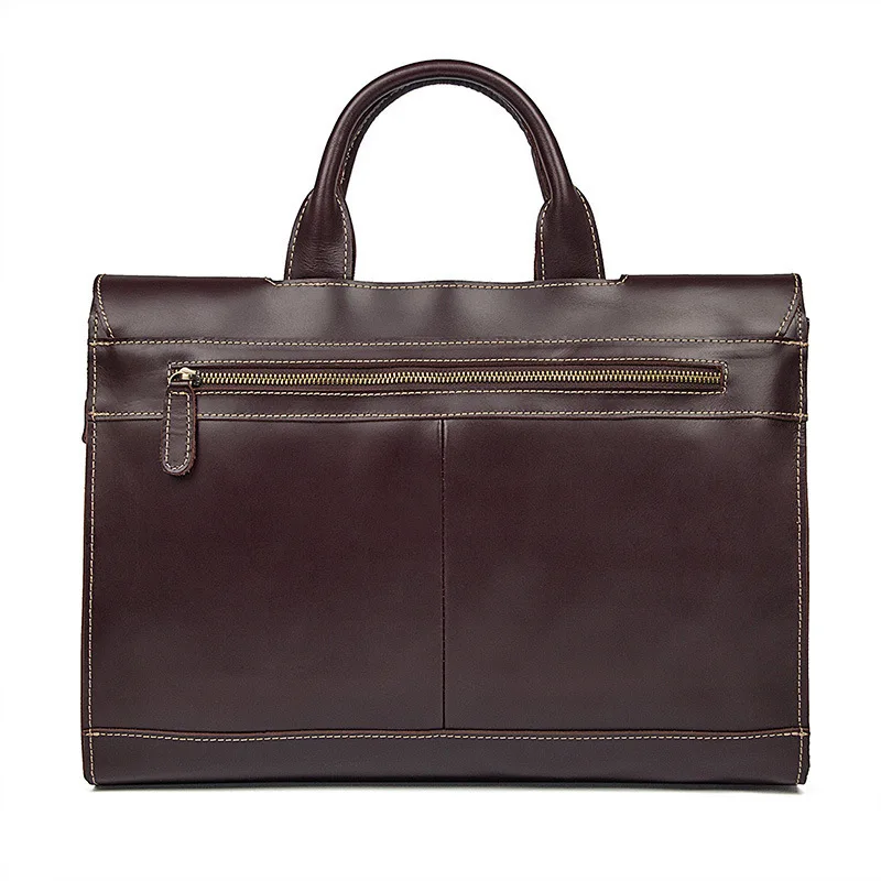 Tasche Leder Hohe Vintage Dark Business Laptop Kapazität Aktentasche Herren Rindsleder Corssbody Brown Handtaschen nw1nXxqRZ