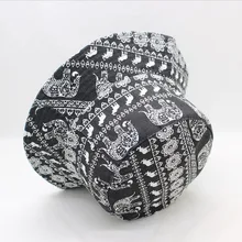 Женский мужской Реверсивный Холст Черный винтажный слон Boonie шапки для рыбака хип хоп Chapeau принт слон Рыбацкая шляпа