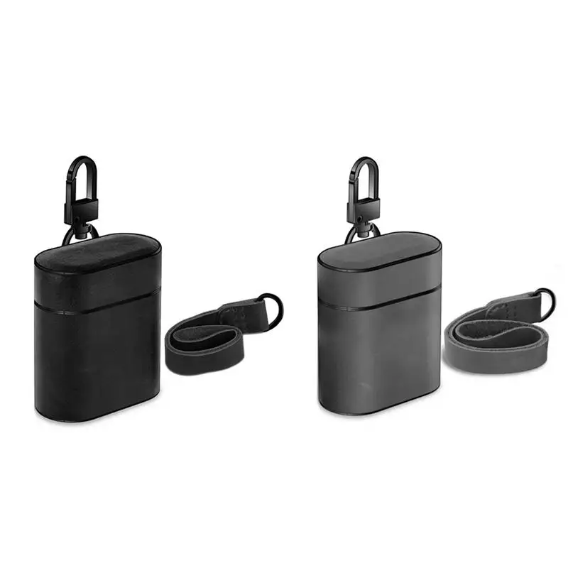 

For Apple Airpods Headphone Box Leather Protective Case Pure Color Storage Bag Anti-Fall And Anti-Loss Hanging Rope Accessories