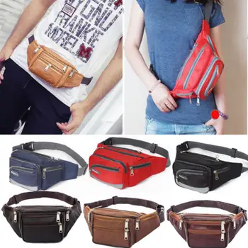 

Waterproof Waist Fanny Pack Belt Bag Pouch Travel Sport Hip Purse Men Women Solid PU Hot Waist Packs Unisex Bags