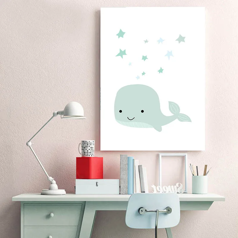 Us 3 03 49 Off Baby Nursery Wall Art Canvas Painting Custom Name Poster Cartoon Whale Print Nordic Boy Kids Room Decoration Picture In Us 3 03 49 Off Baby Nursery Wall Art Canvas Painting Custom Name Poster Cartoon Whale Print Nordic Boy Kids Room Decoration Picture In