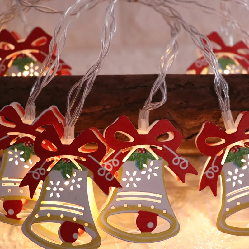 Лидер продаж рождественские огни светодиодные Цветной колокольчик Лось Батарея поле Строка Фестиваль Елочное украшение свет