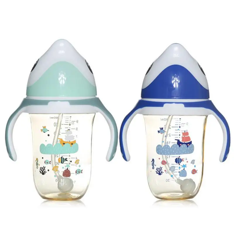 

Baby Pacifier Bottle Innovative Dolphin Modeling Silicone Non-toxic Tasteless Large Caliber With Handle Feeding Bottle 280ML