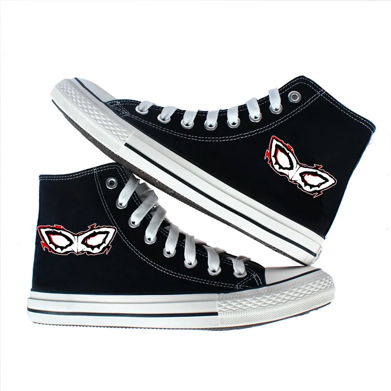 

anime Persona 5 Canvas Shoes High top Flat Sneakers Shoes Casual Breathable Printing Shoes Lace up Leisure Shoes
