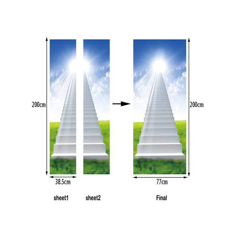 1 * جدار ملصقا 3D خزانة الباب جداريات ملصق PVC القابل للإزالة ملصق ديكور المنزل 77*200 سنتيمتر