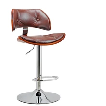 Retro Design Lifting Swivel Bar Chair Rotating Adjustable Height Pub Bar Stool Chair Footrest PU Material Reception cadeira