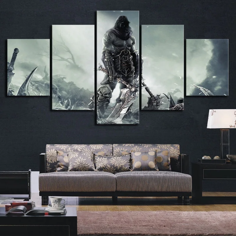 

5 Piece Darksiders Video Game Poster HD Canvas Art Wall Picture for Home Decor