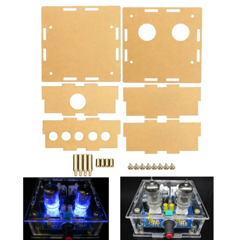 

LEORY Transparent Acrylic Housing Shell For 6J1 Tube Preamplifier Amplifier Module Case