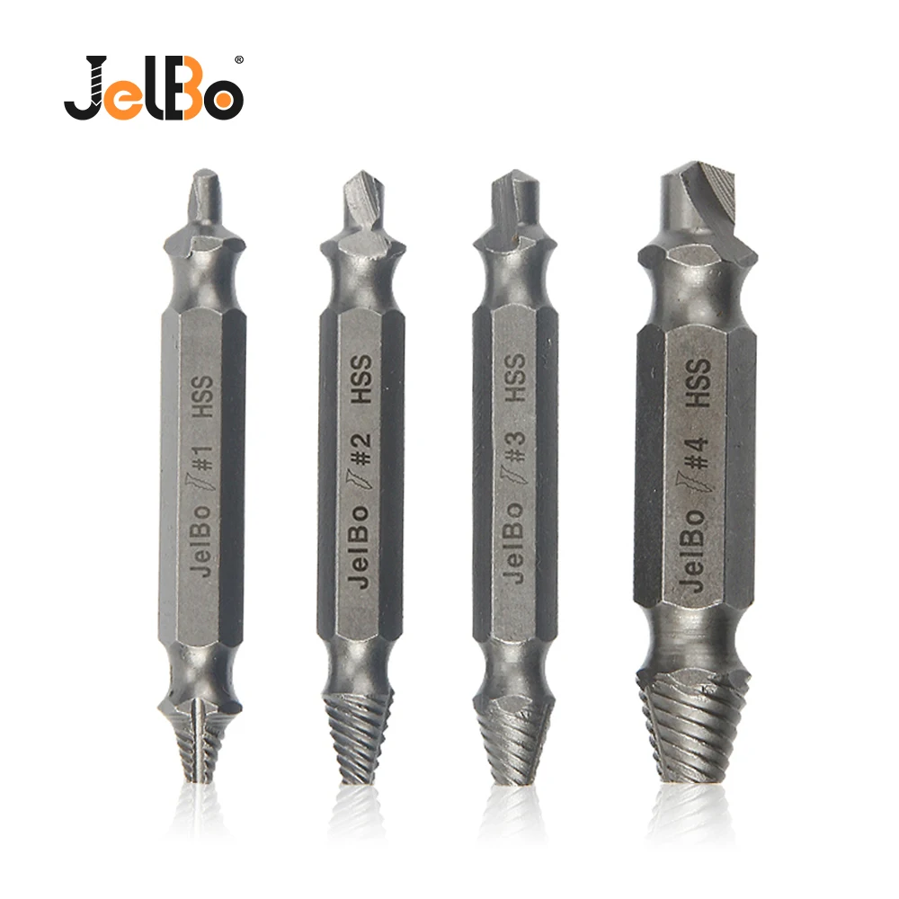 

JelBo Broken Screw Extractor Metalworking Drill Bit Set Easy Out Damaged Stripped Screw Extractor Bolt Remover Power Tool Kit