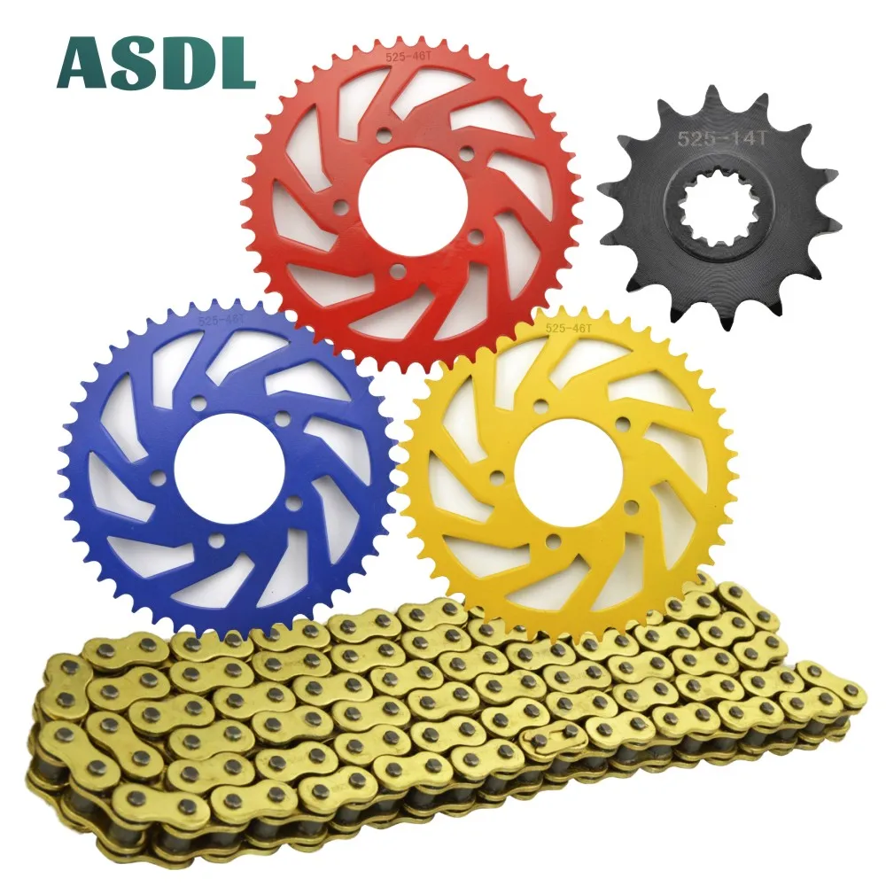

525-120Link 14T 46T 1045 steel Motorcycle Transmission Chain and front rear sprocket set for BEINALI BN600 BJ600 BN BJ 600