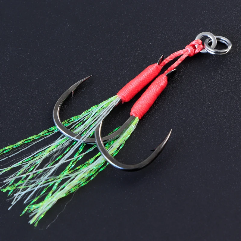 

10PCS No.12 14 16 Glow Shore Fishhook Mustad Black Shore Jigging Hook Fish All For Fishing Metal Jig:10g-40g Fishing Hooks