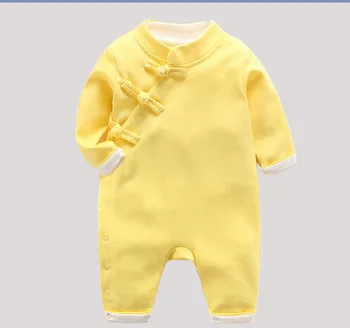 

Newborn baby jumpsuit boy girl long sleeve cotton climbing suit Chinese style