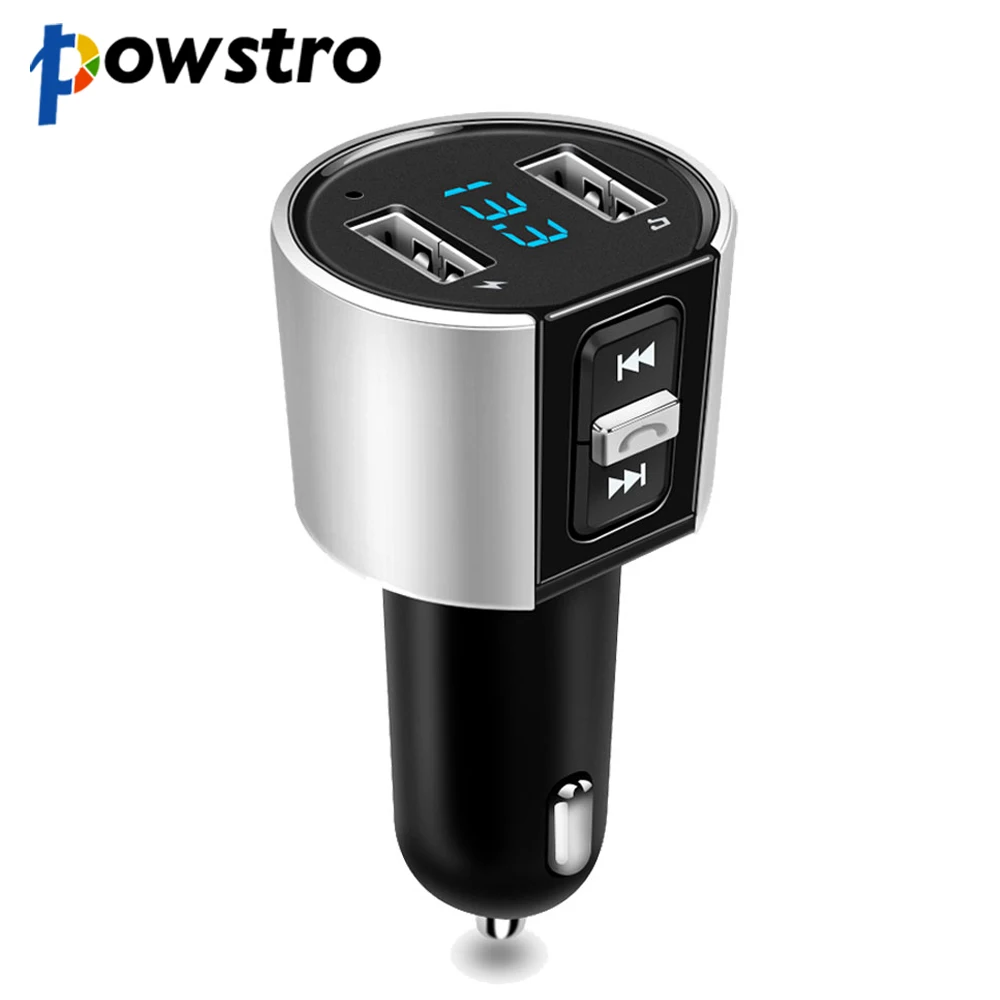 Powstro Bluetooth MP3 Player Car FM Transmitter Wireless Radio Adapter Dual USB Charger Support U Disk Music Play with Voltmeter |