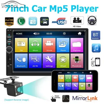 

2 Din 7" Touch Screen Auto Car Multimedia MP5 Player Mirrorlink Bluetooth 1080P Radio Audio Player with(out) Rear View Camera