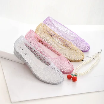 

2020 New Summer Women Sandals Breathable Hollow Out Women Shoes Crystal Jelly Sandals Ladies Low Heel Sandal Shoes Women