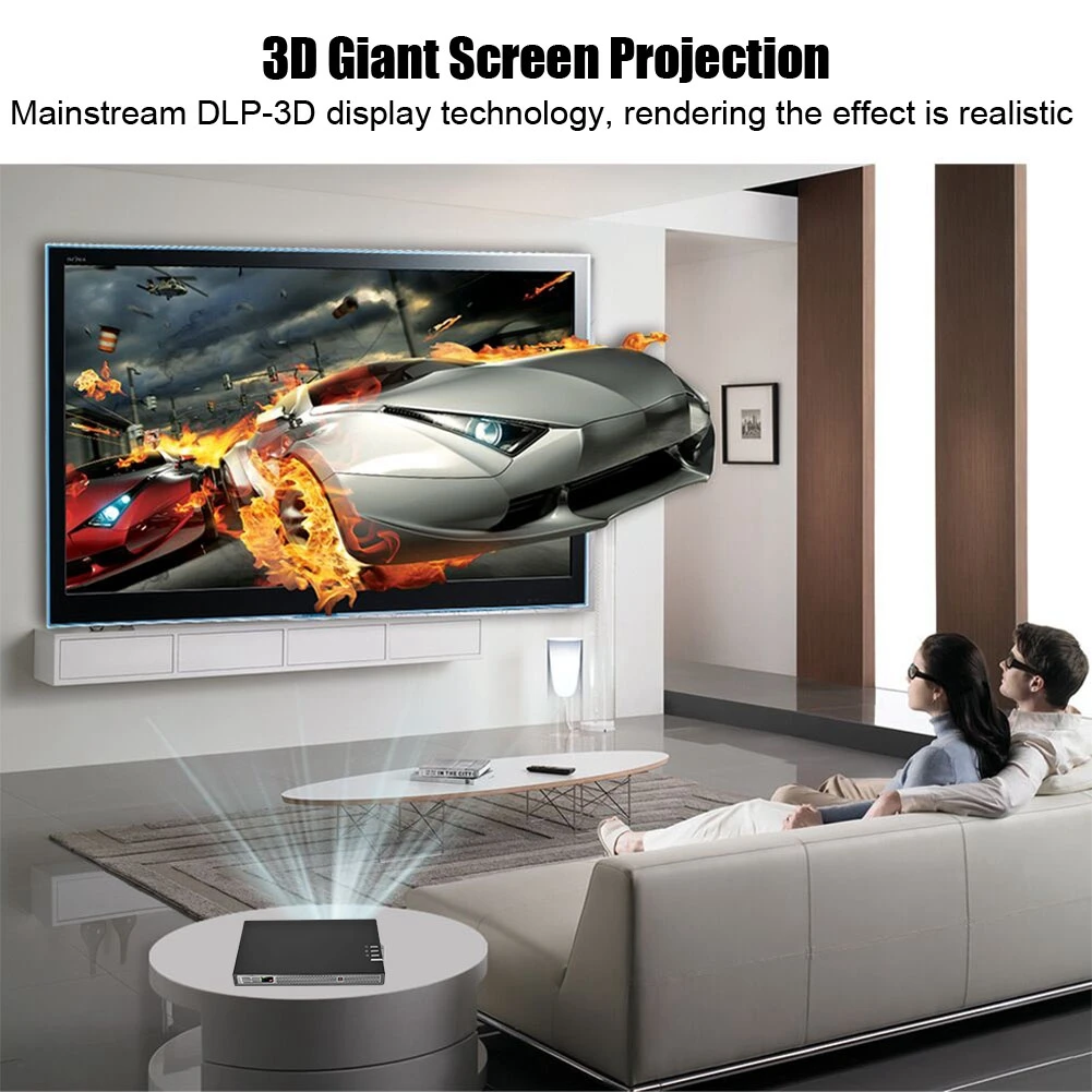 Портативный мини домашний проектор HD 1080P DLP интеллектуальные проекторы HDMI USB