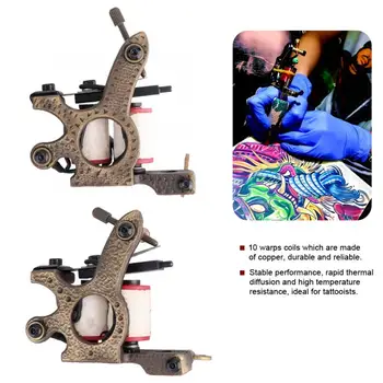 

tattoo machine rotary 2pcs Brass Coils Tattoo Machine Cutting Shader Liner Machine Tattoo Coil Machine Set permanent make up a