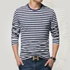 Navy style long-sleeve shirt men T-shirt o-neck stripe t shirt men shirt navy vintage basic 95% cotton shirt ► Photo 2/5