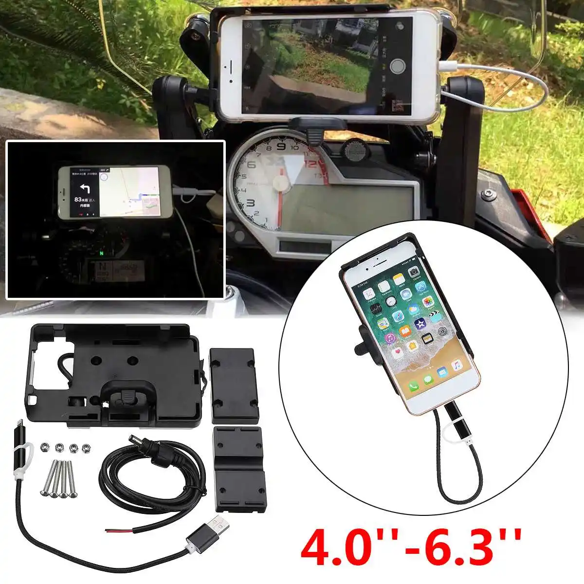 

for BMW S1000R S1000XR 15-17 Mobile Phone Navigation Bracket Mount Stand moto USB Charging For i Phone